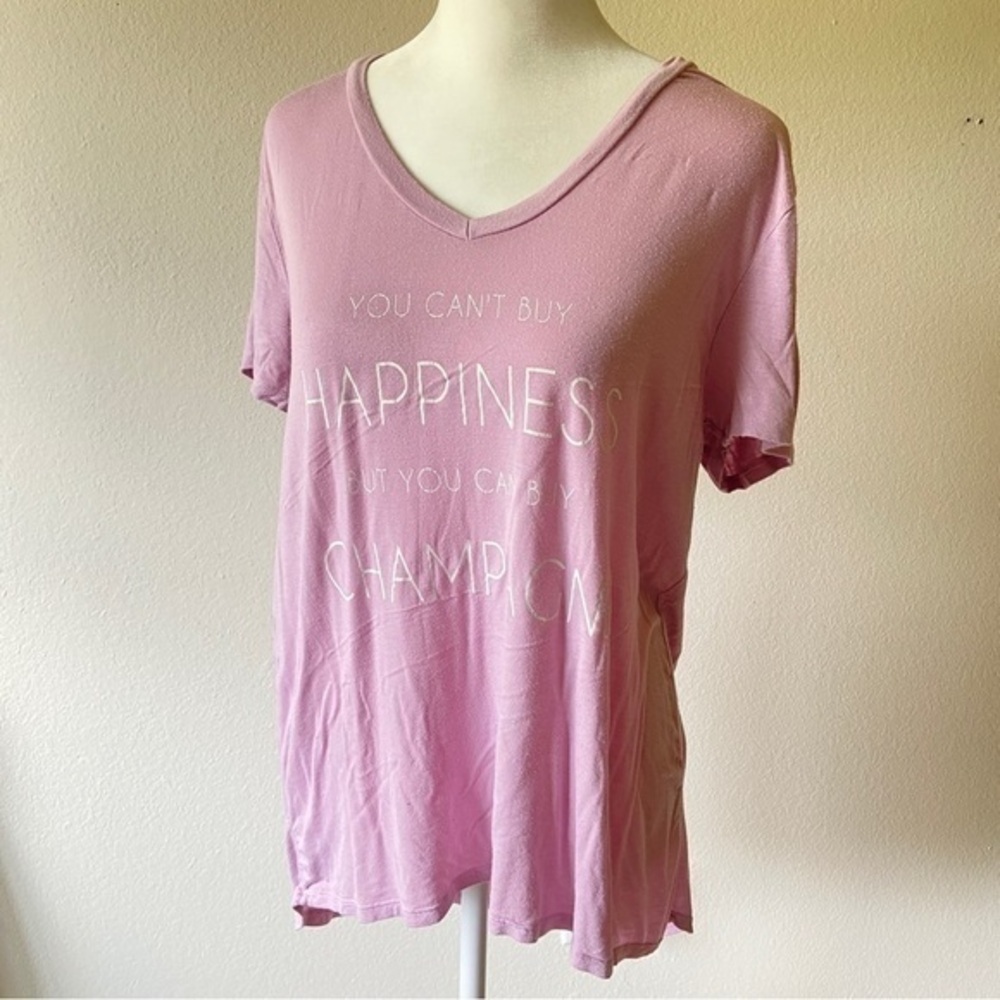 Oversized Graphic Tee "You can't buy happiness but you can buy Champagne"